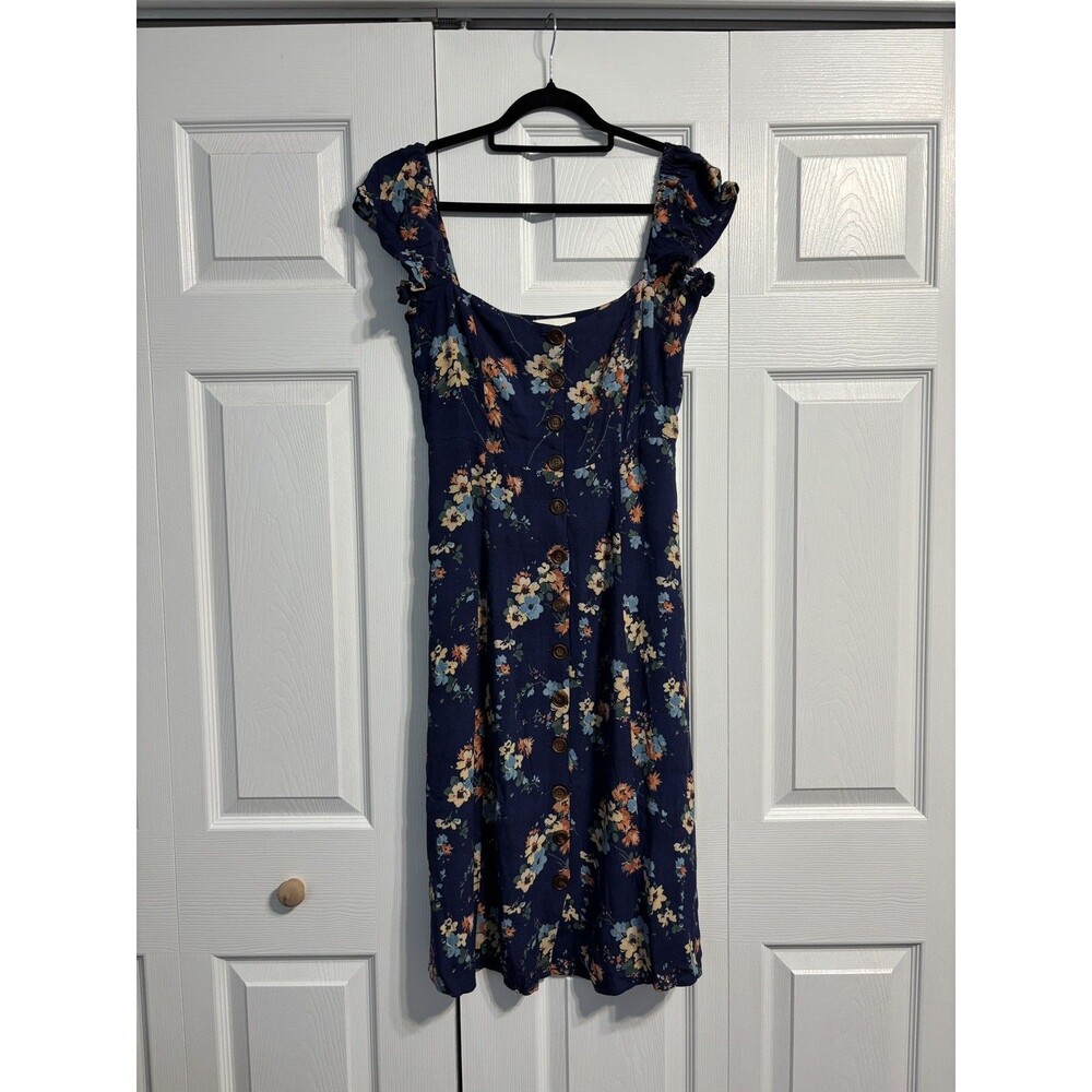 Capulet revolve Mae Midi Dress women’s medium navy blue floral prairie cottage